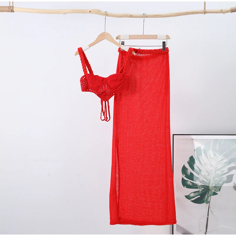 Falda larga con abertura Kala Boho