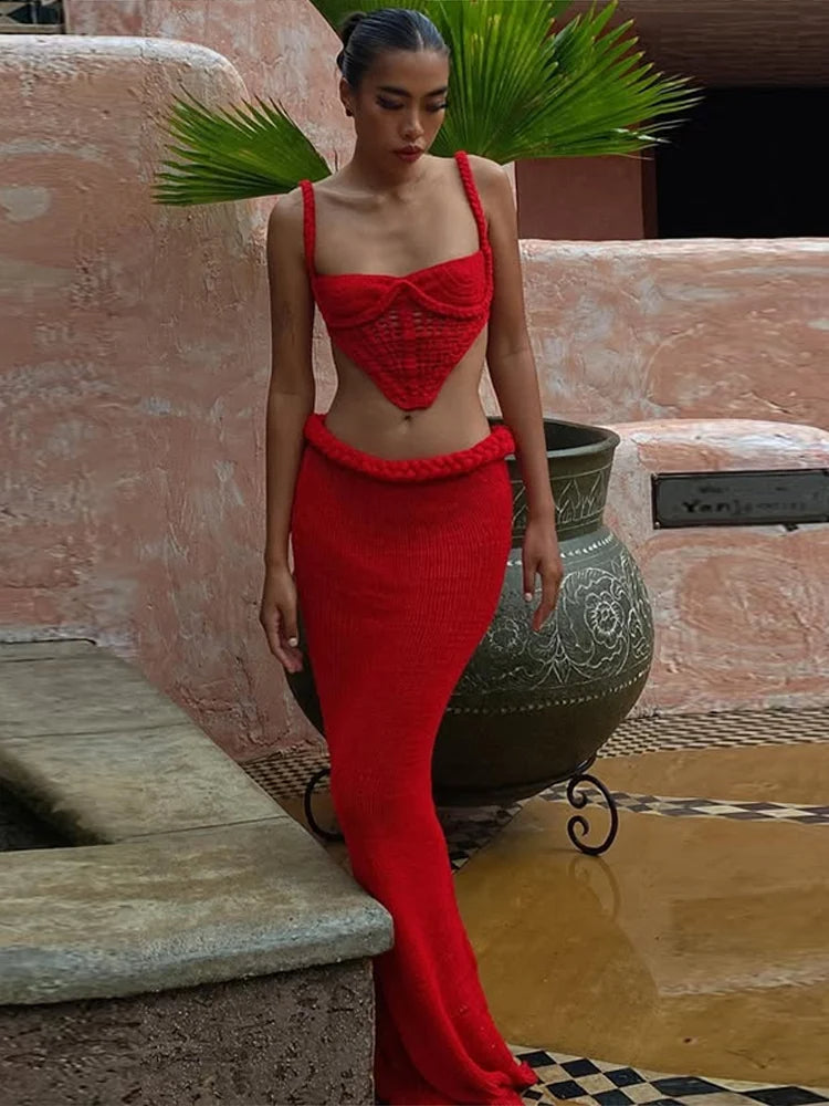 Falda larga con abertura Kala Boho