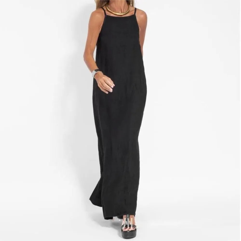 Santorini Breeze – Boho Cotton Maxi Dress