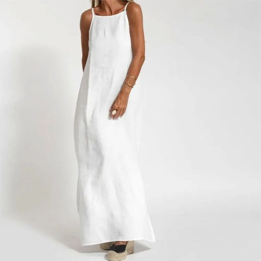 Santorini Breeze – Boho Cotton Maxi Dress