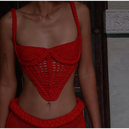 Top corto de crochet Kala