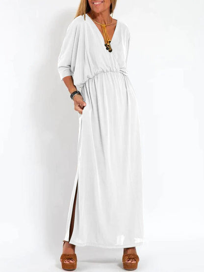 EL VESTIDO VENISE CON CUELLO EN V Y BOLSILLO