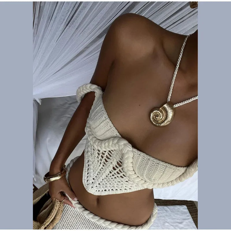 Top corto de crochet Kala