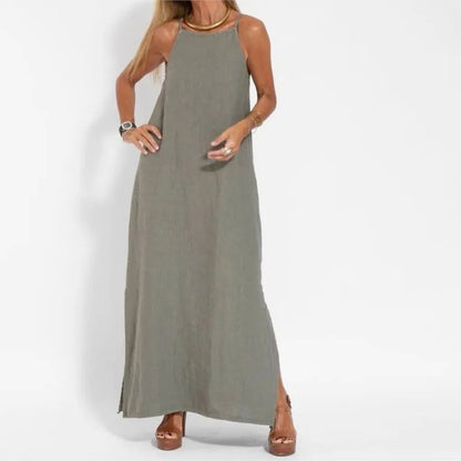 Santorini Breeze – Boho Cotton Maxi Dress