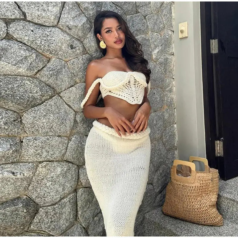 Top corto de crochet Kala