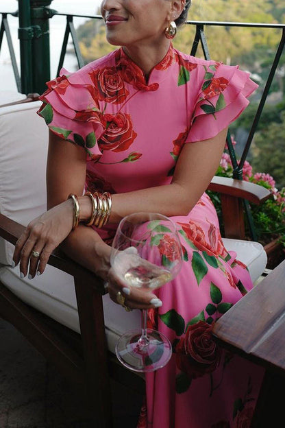 Maxivestido de lino Glamoura